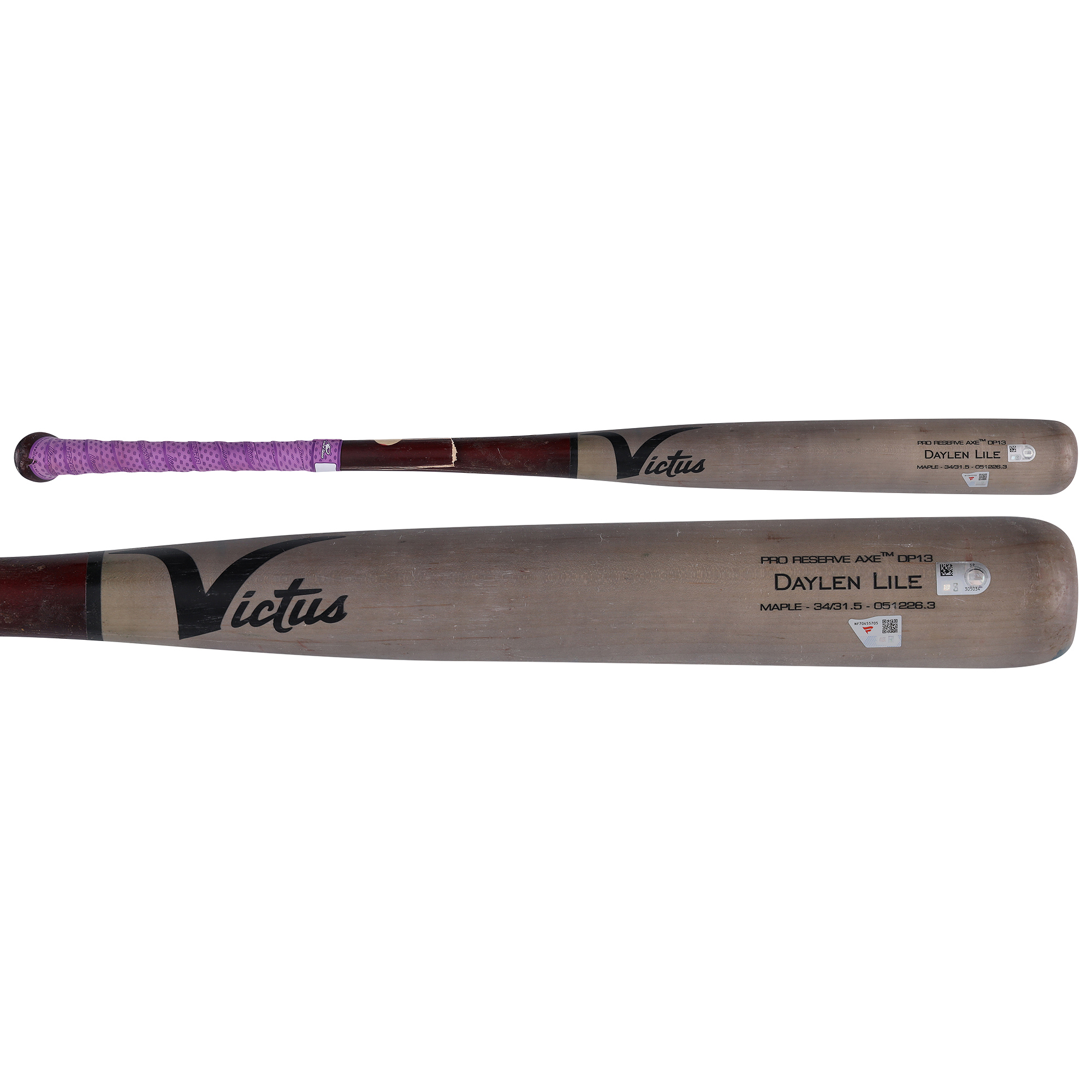 Jorbit Vivas Washington Nationals Game-Used Tan Victus Broken Bat vs. Colorado Rockies on July 22, 2026