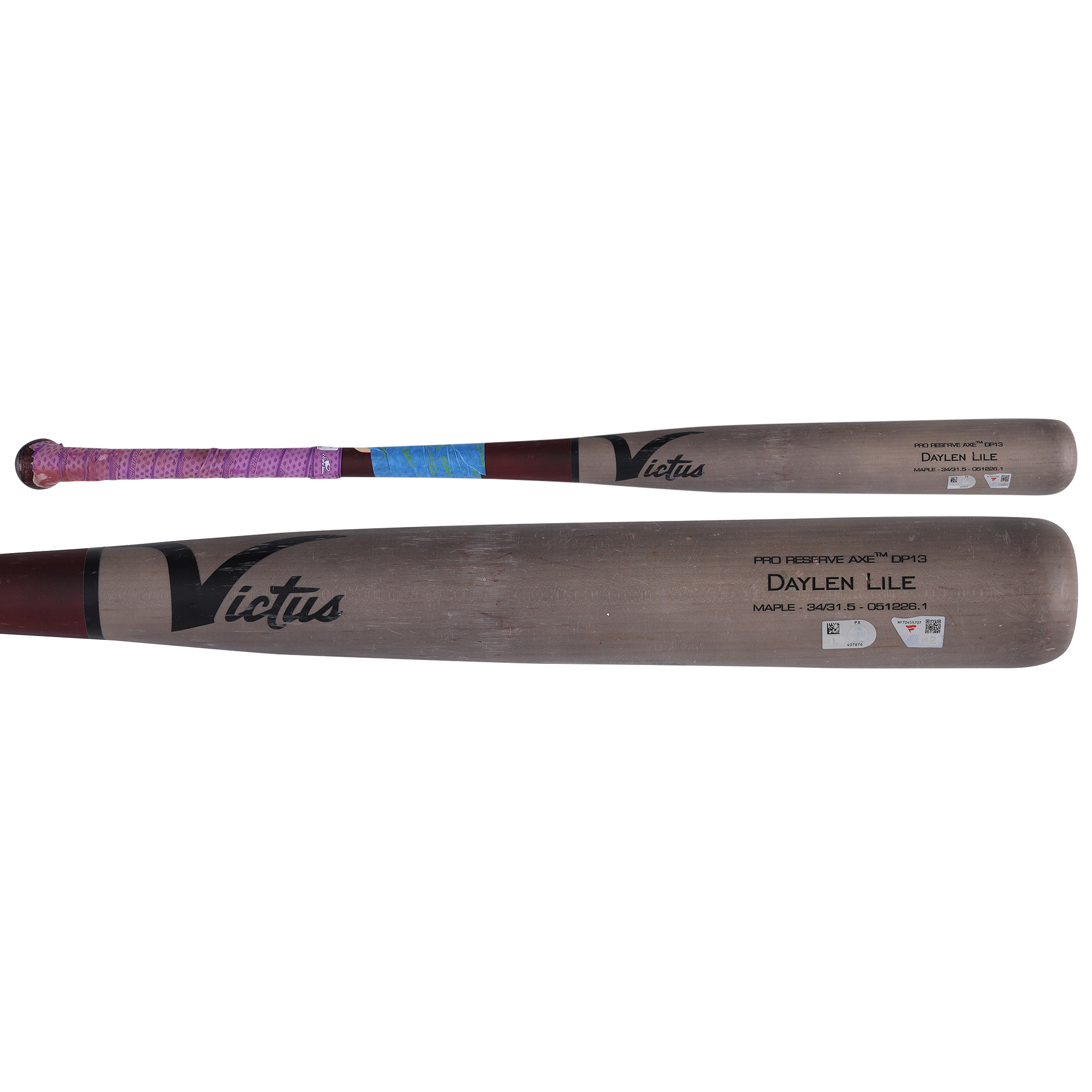 Daylen Lile Washington Nationals Game-Used Gray Victus Broken Bat vs. Athletics on July 18, 2026 - Single