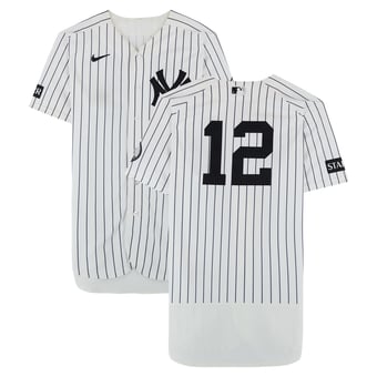 Trent Grisham New York Yankees Game-Used #12 White Nike Pinstripe Jersey vs. Pittsburgh Pirates on July 22, 2026 - Game Two of Doubleheader