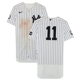 Anthony Volpe New York Yankees Game-Used #11 White Nike Pinstripe Jersey vs. Pittsburgh Pirates on July 22, 2026 - Game Two of Doubleheader