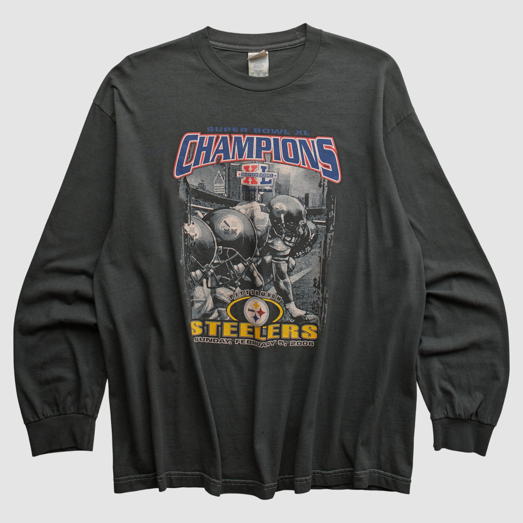 Super Bowl XL Alstyle 2006 Long Sleeve T-shirt - Black - L by Fanatics Real Vintage