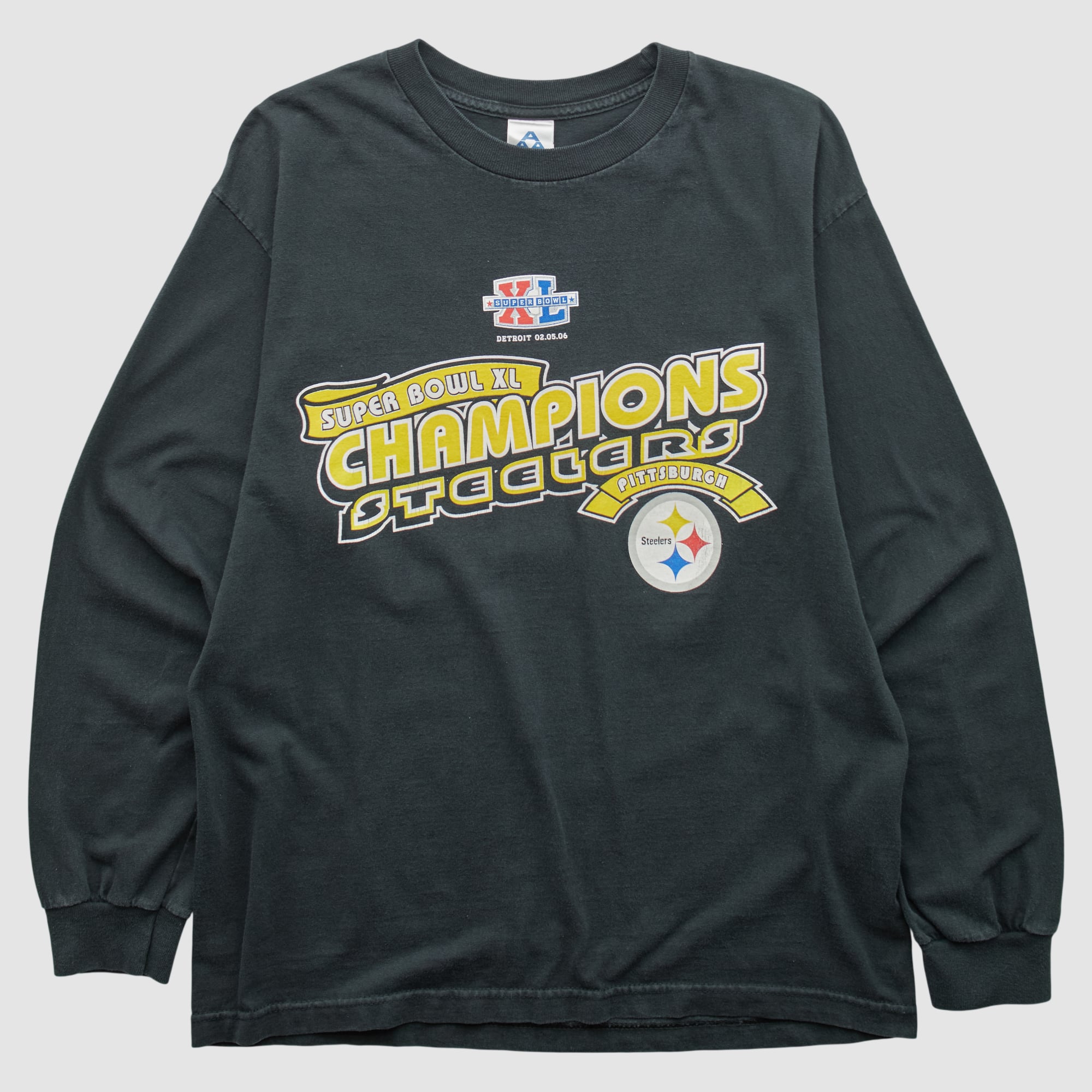 Super Bowl XL Alstyle 2006 Long Sleeve T-shirt - Black - S by Fanatics Real Vintage