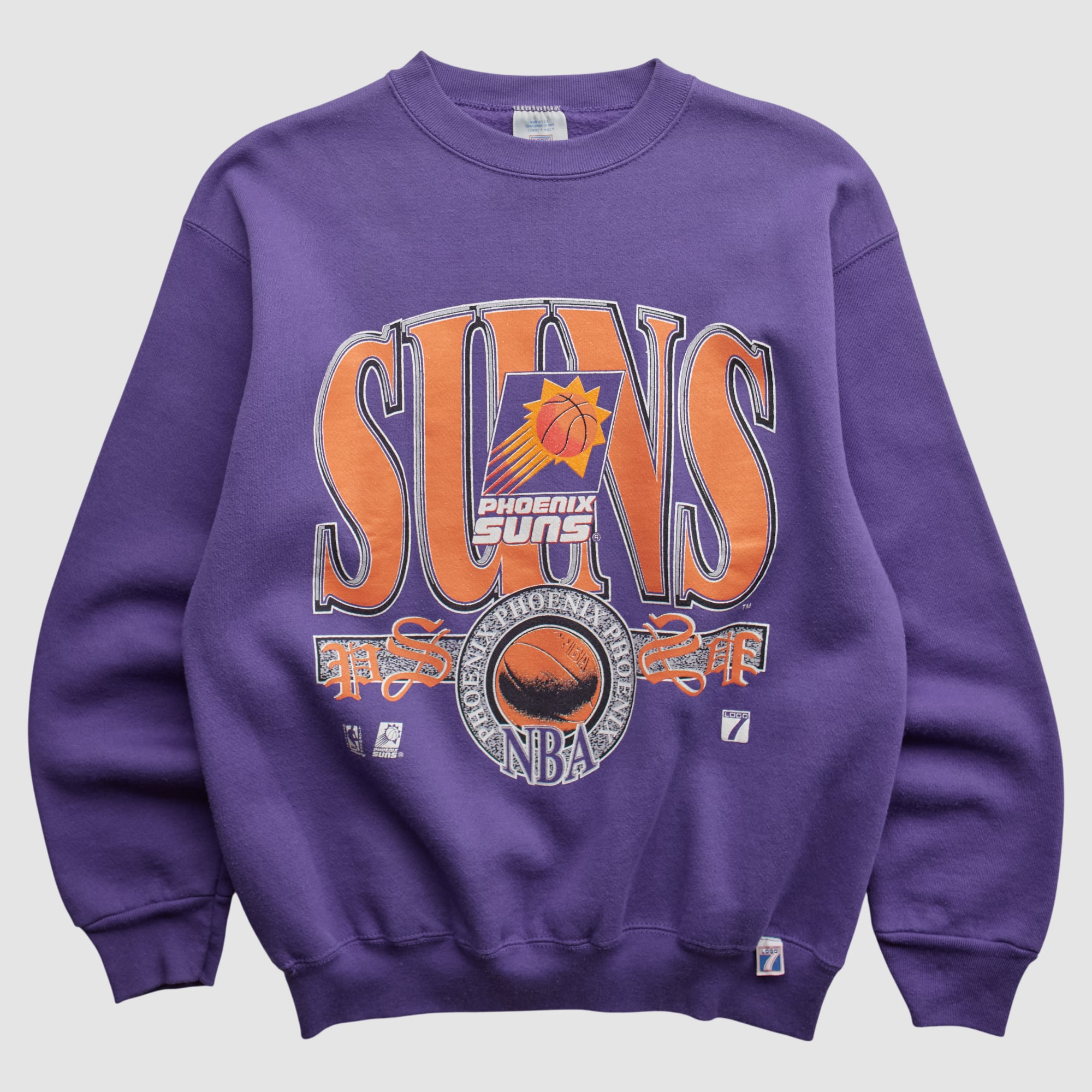 Phoenix Suns Logo 7 90s Pullover Sweatshirt - Purple - S by Fanatics Real Vintage