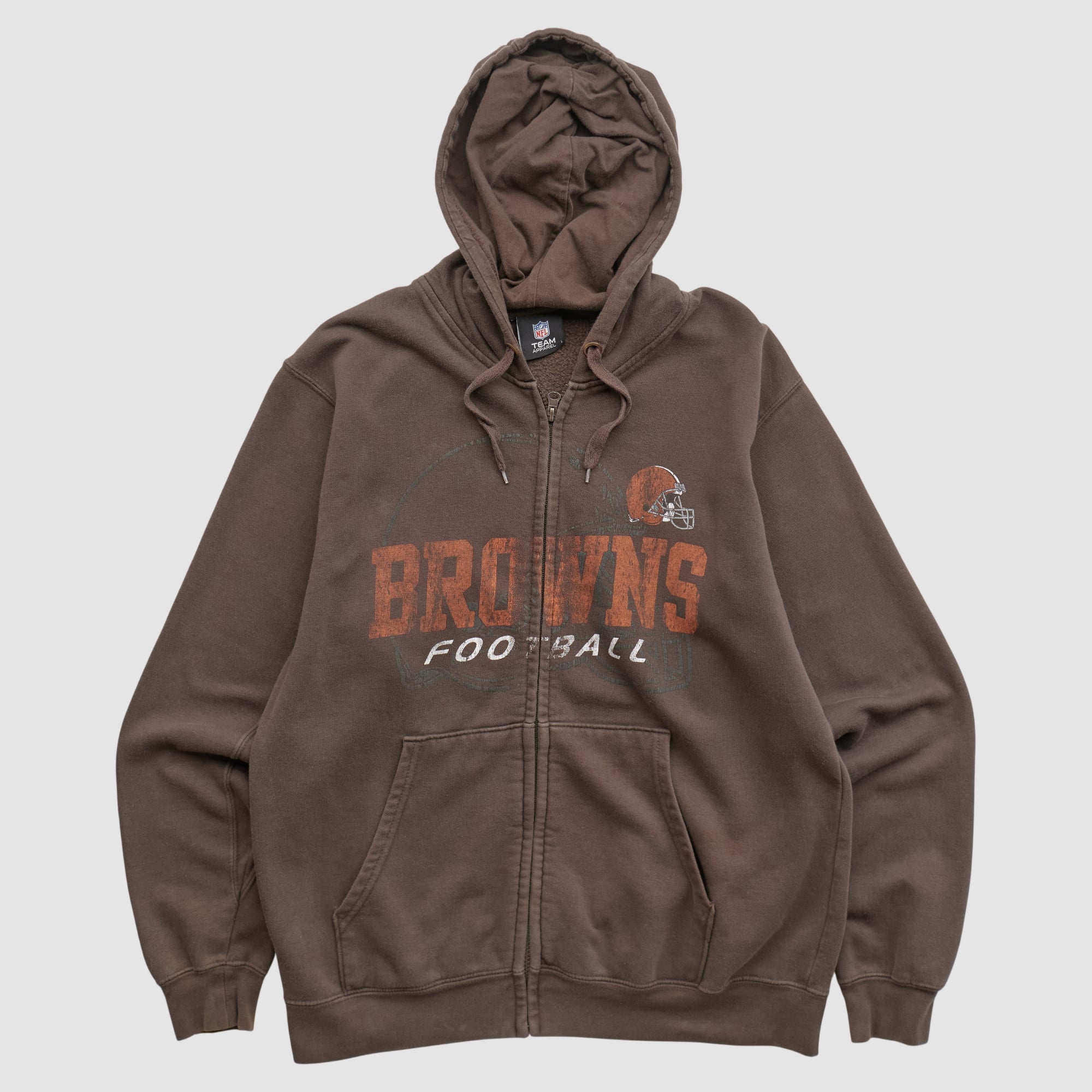 Cleveland Browns NFL 2010s Hooded Full Zip Jacket – Brown – S by Fanatics Real Vintage