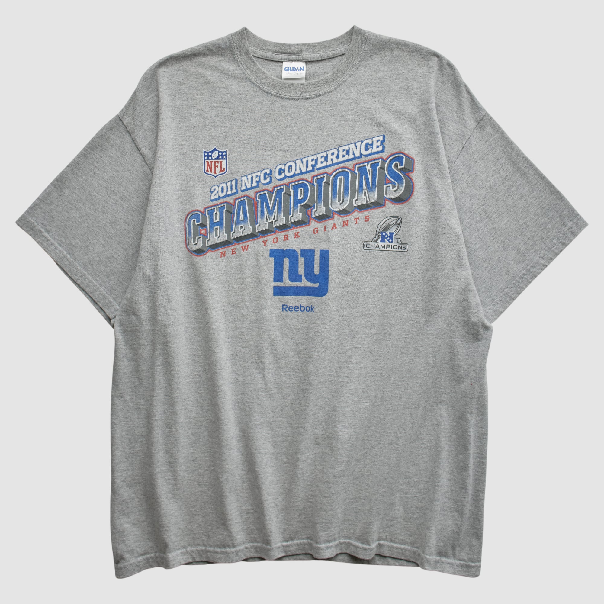 New York Giants Gildan 2011 T-shirt - Heather Gray - L by Fanatics Real Vintage