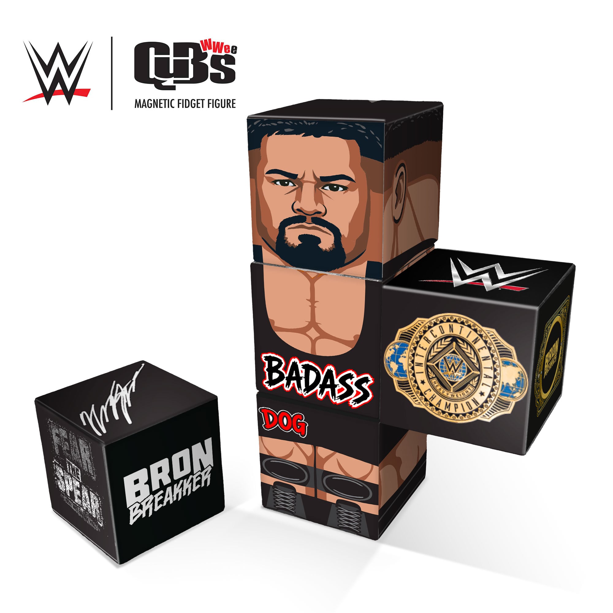 Bron Breakker WWE Magnetic QuBee Fidget Figure