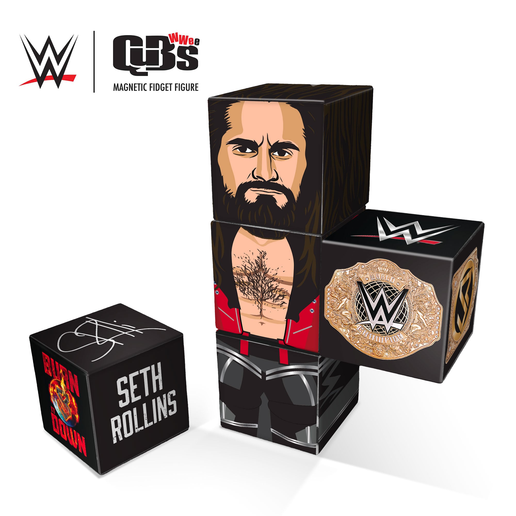 Seth Rollins WWE Magnetic QuBee Fidget Figure