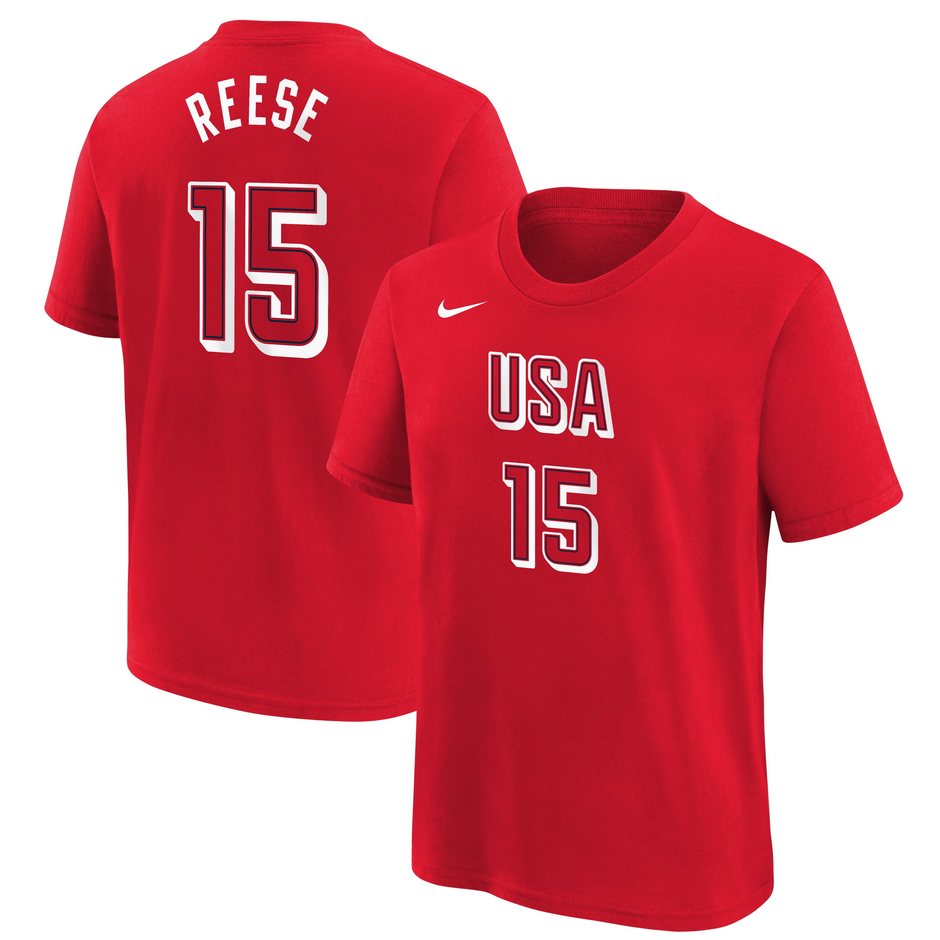 Youth Nike Angel Reese Red USA Basketball Name & Number T-Shirt