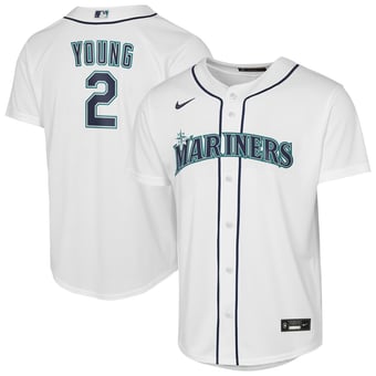 Youth Nike Cole Young White Seattle Mariners Home Replica Jersey