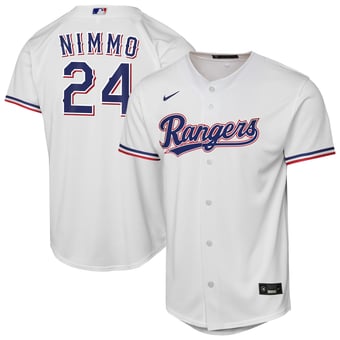 Youth Nike Brandon Nimmo White Texas Rangers Home Replica Jersey