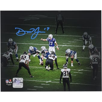 Daniel Jones Indianapolis Colts Autographed 8" x 10" Pointing at the Line of Scrimmage Spotlight Photograph