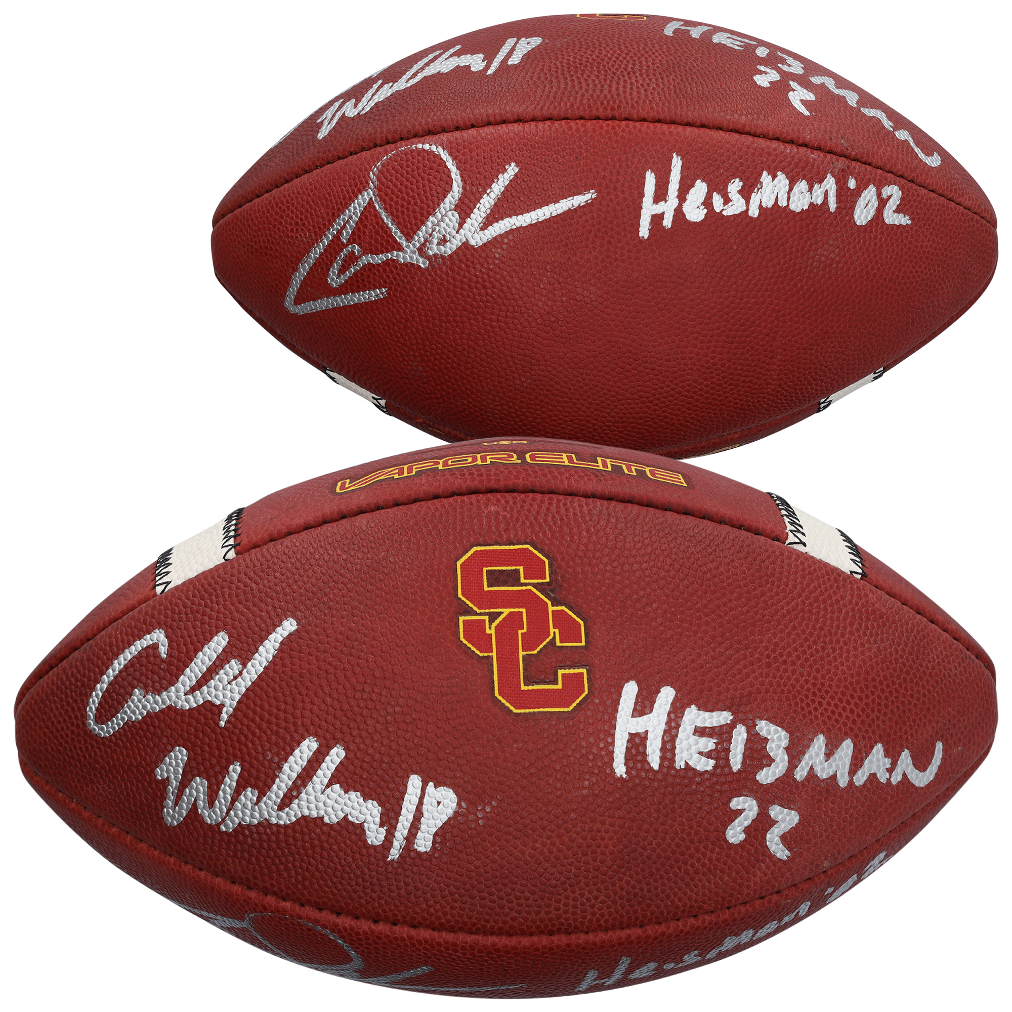 Carson Palmer & Caleb Williams USC Trojans Autographed Nike Vapor Elite Football with Multiple Inscriptions