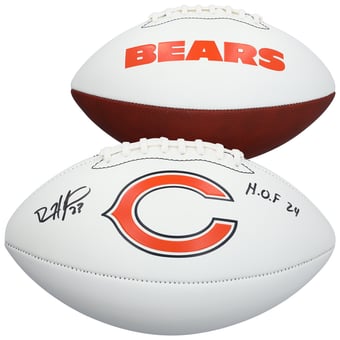Devin Hester Chicago Bears Autographed Franklin White Panel Football with "HOF 24" Inscription