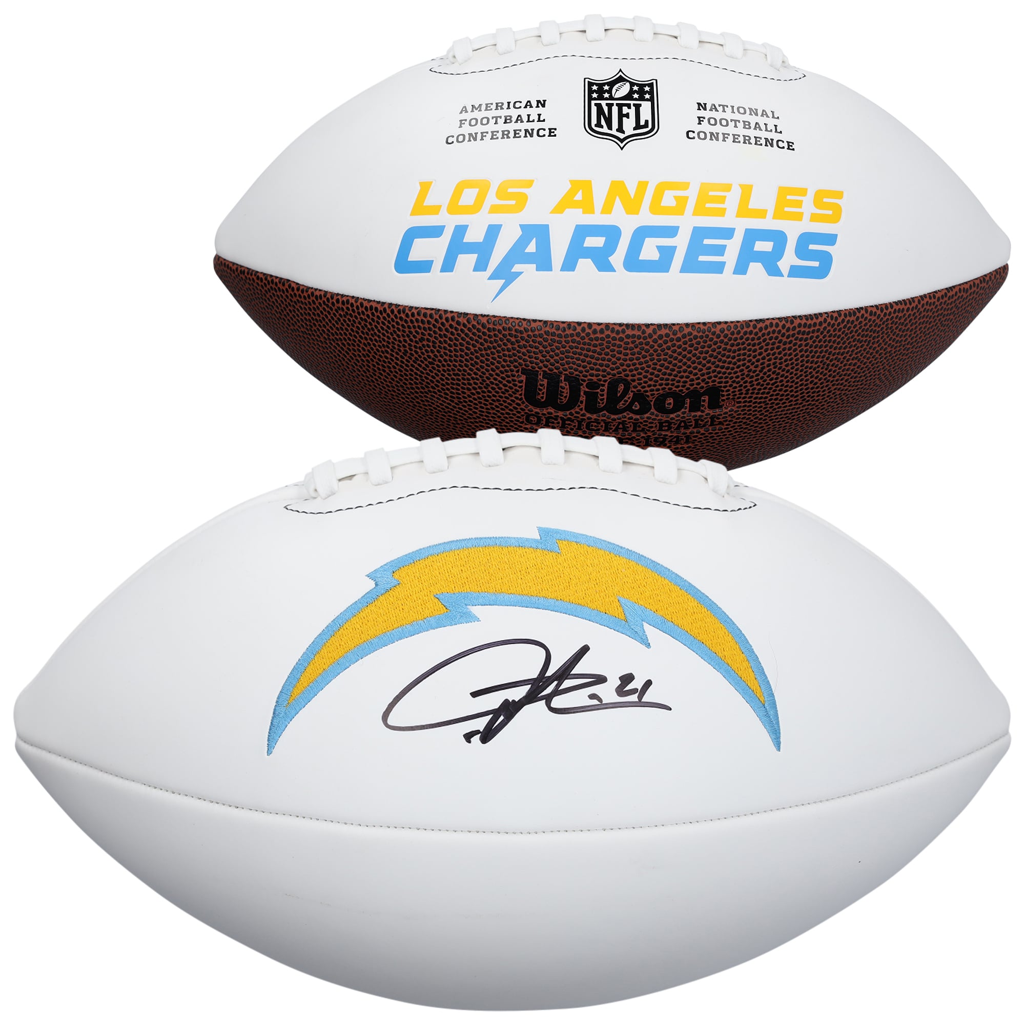 LaDainian Tomlinson Los Angeles Chargers Autographed Wilson White Panel Football