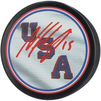Noah Hanifin US Hockey Autographed 2026 Winter Olympics Hockey Puck