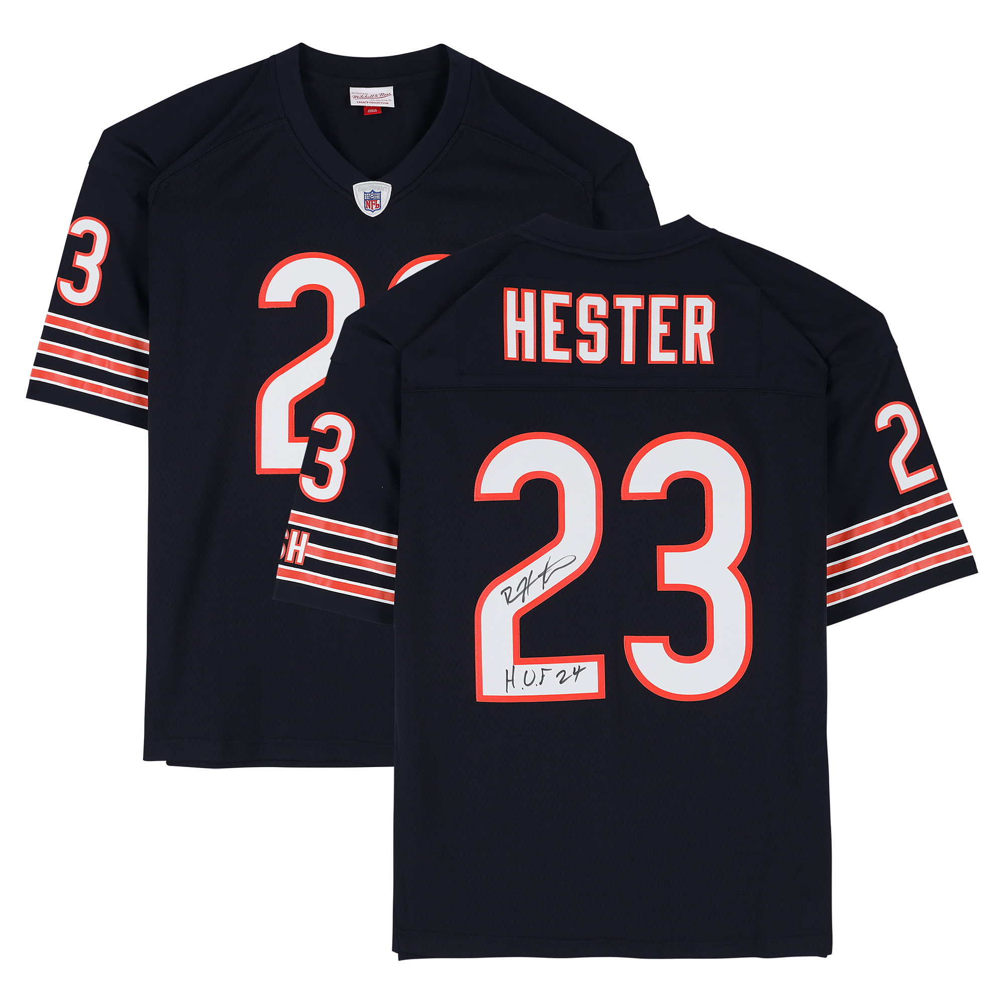 Devin Hester Chicago Bears Autographed Navy Mitchell & Ness 2006 Replica Jersey with "HOF 24" Inscription