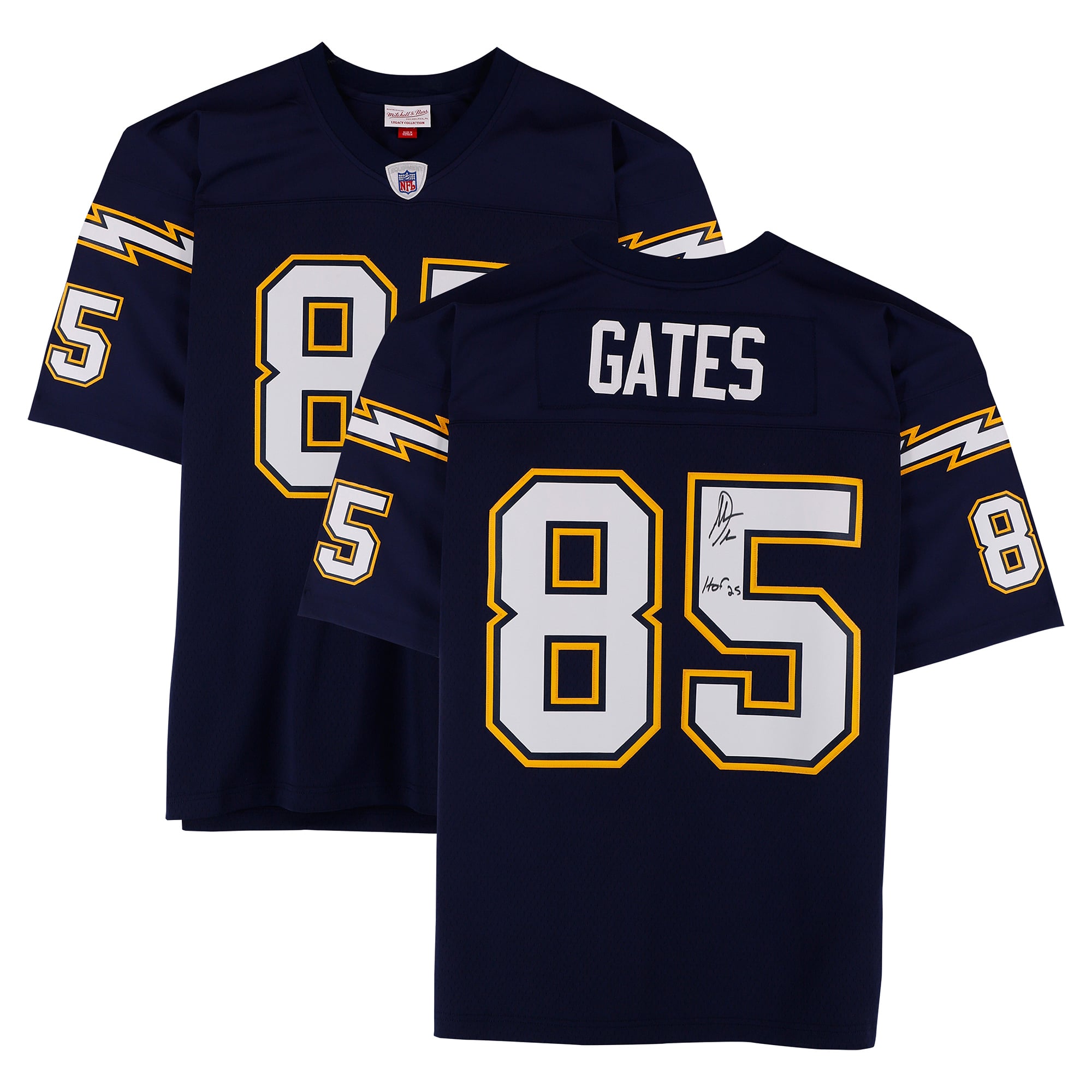 Antonio Gates San Diego Chargers Autographed Navy Mitchell & Ness 2006 Replica Jersey with "HOF 25" Inscription