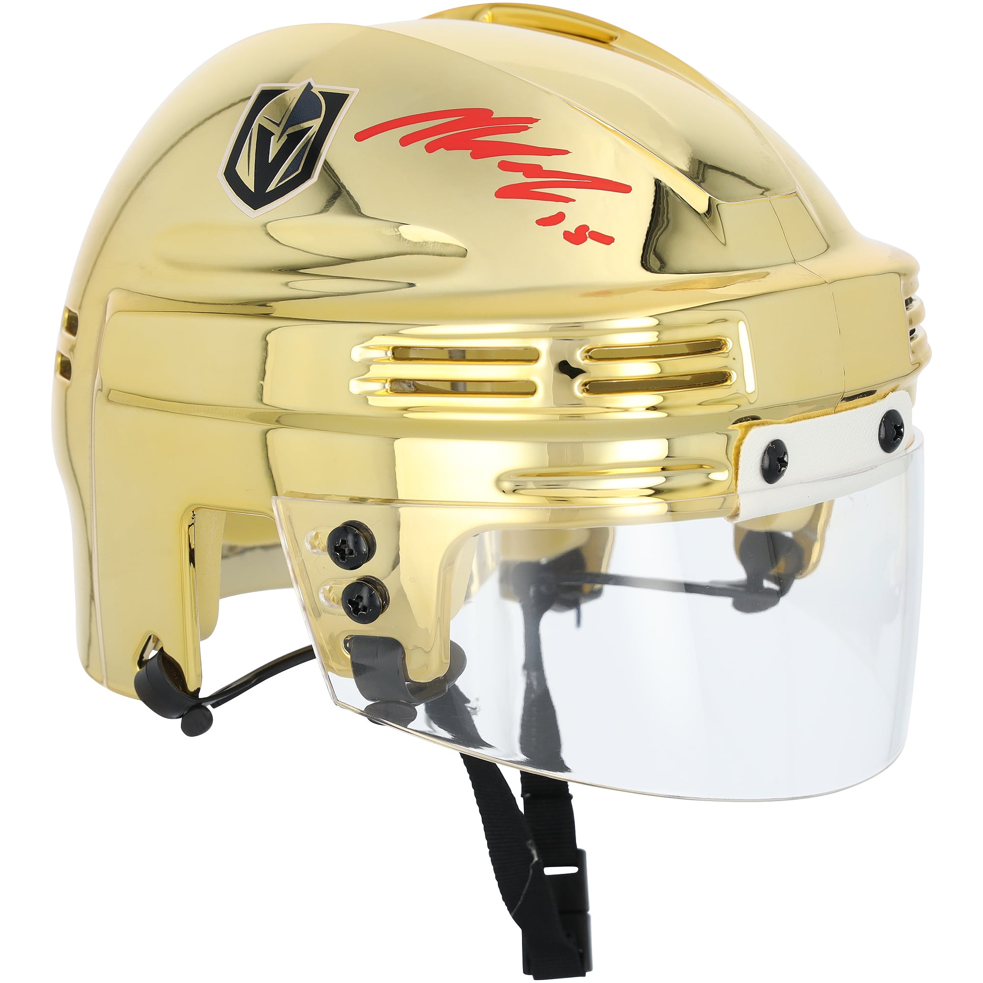 Noah Hanifin Vegas Golden Knights Autographed Gold Mini Helmet