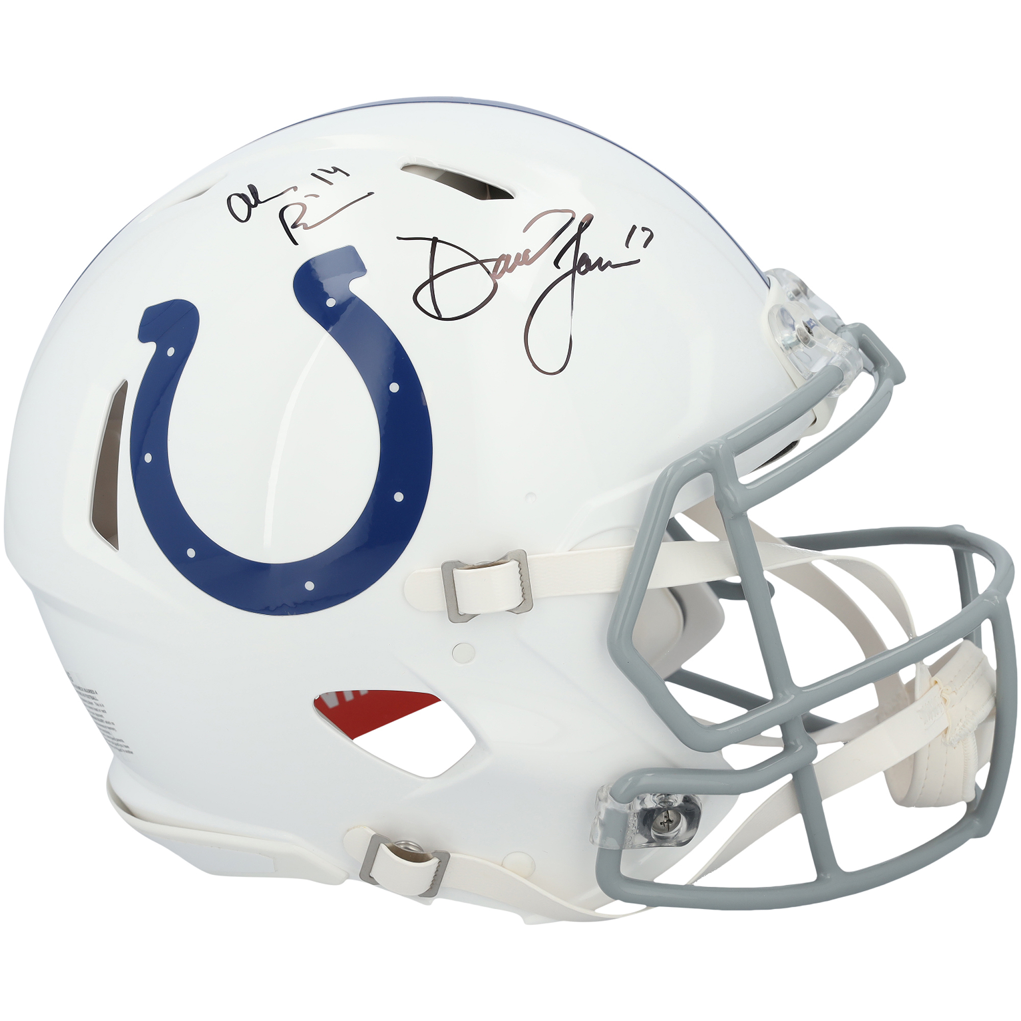 Alec Pierce & Daniel Jones Indianapolis Colts Autographed Riddell Speed Authentic Helmet