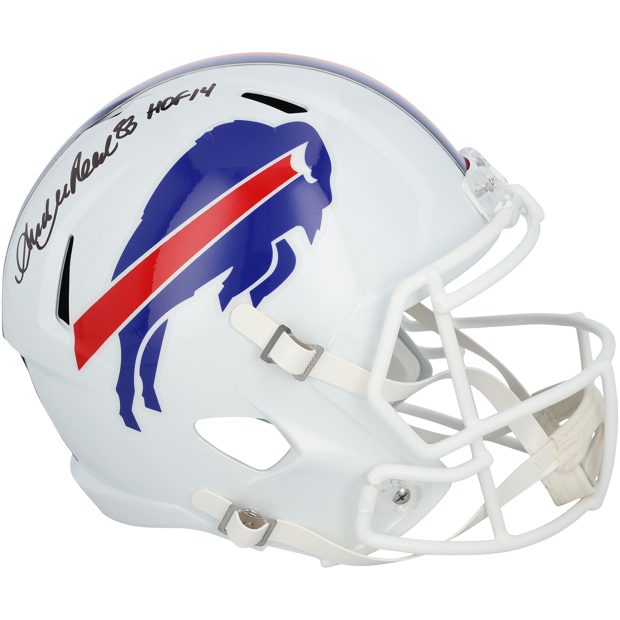 Andre Reed Buffalo Bills Autographed Riddell Speed Replica Helmet with "HOF 14" Inscription