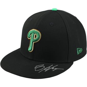 Bryce Harper Philadelphia Phillies Autographed Game-Used Black Cap from 2026 MLB Spring Training