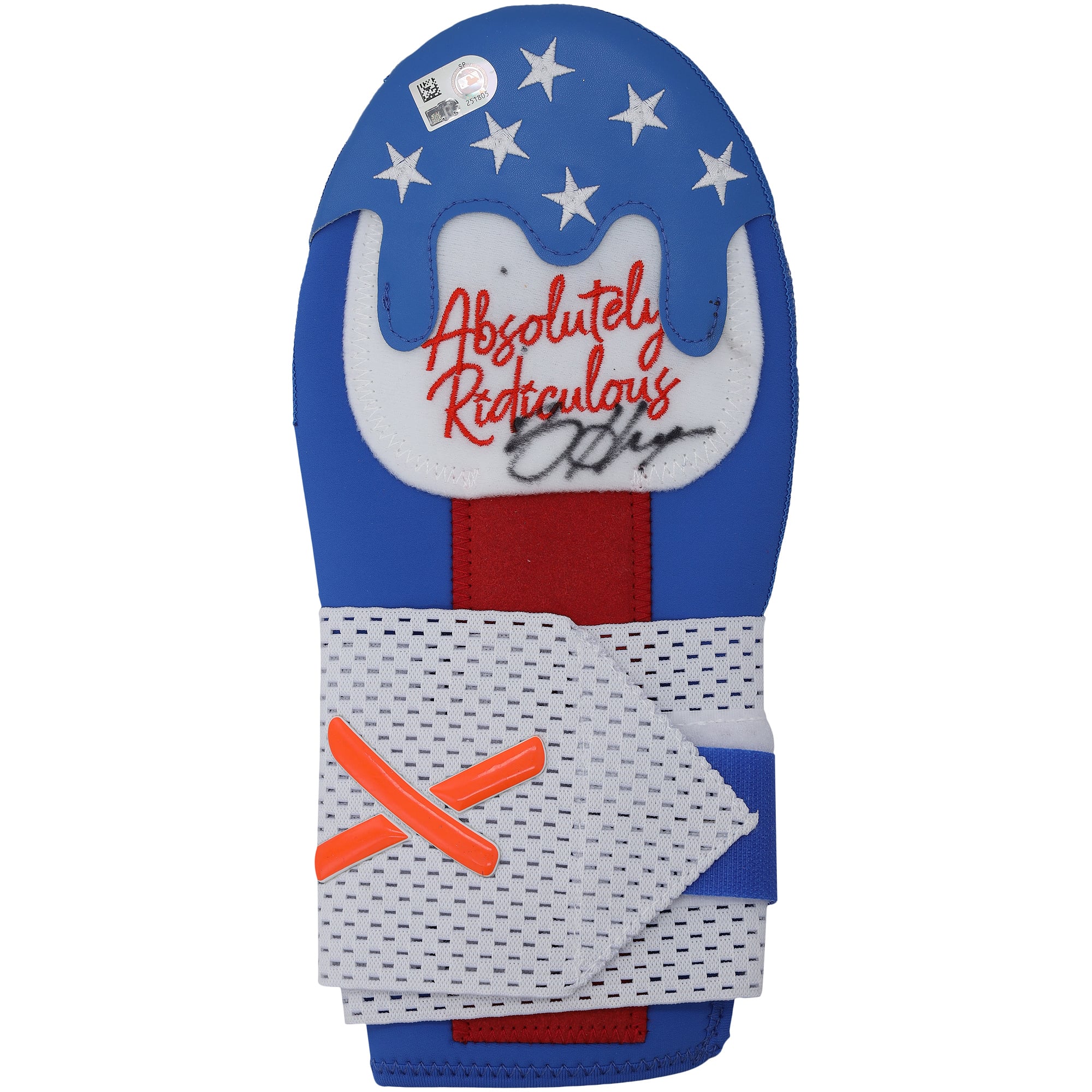 Bryce Harper Philadelphia Phillies Autographed Player-Issued White/Blue Absolutely Ridiculous Hand Pad from the 2026 MLB Season