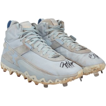 Bryce Harper Philadelphia Phillies Autographed Game-Used Blue Under Armour Cleats from the 2026 MLB Season