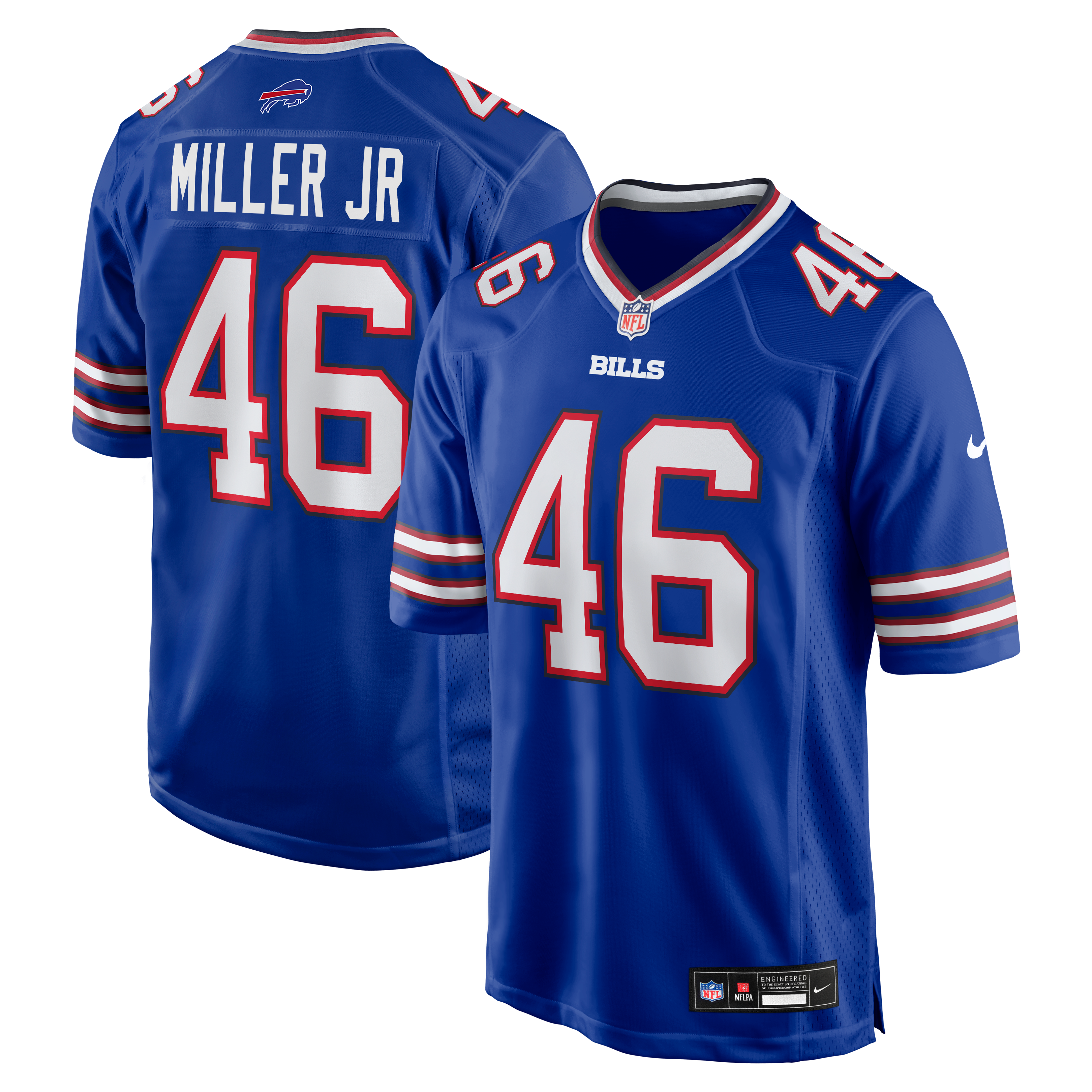 Men's Nike DJ Miller Jr. Royal Buffalo Bills Team Game Jersey