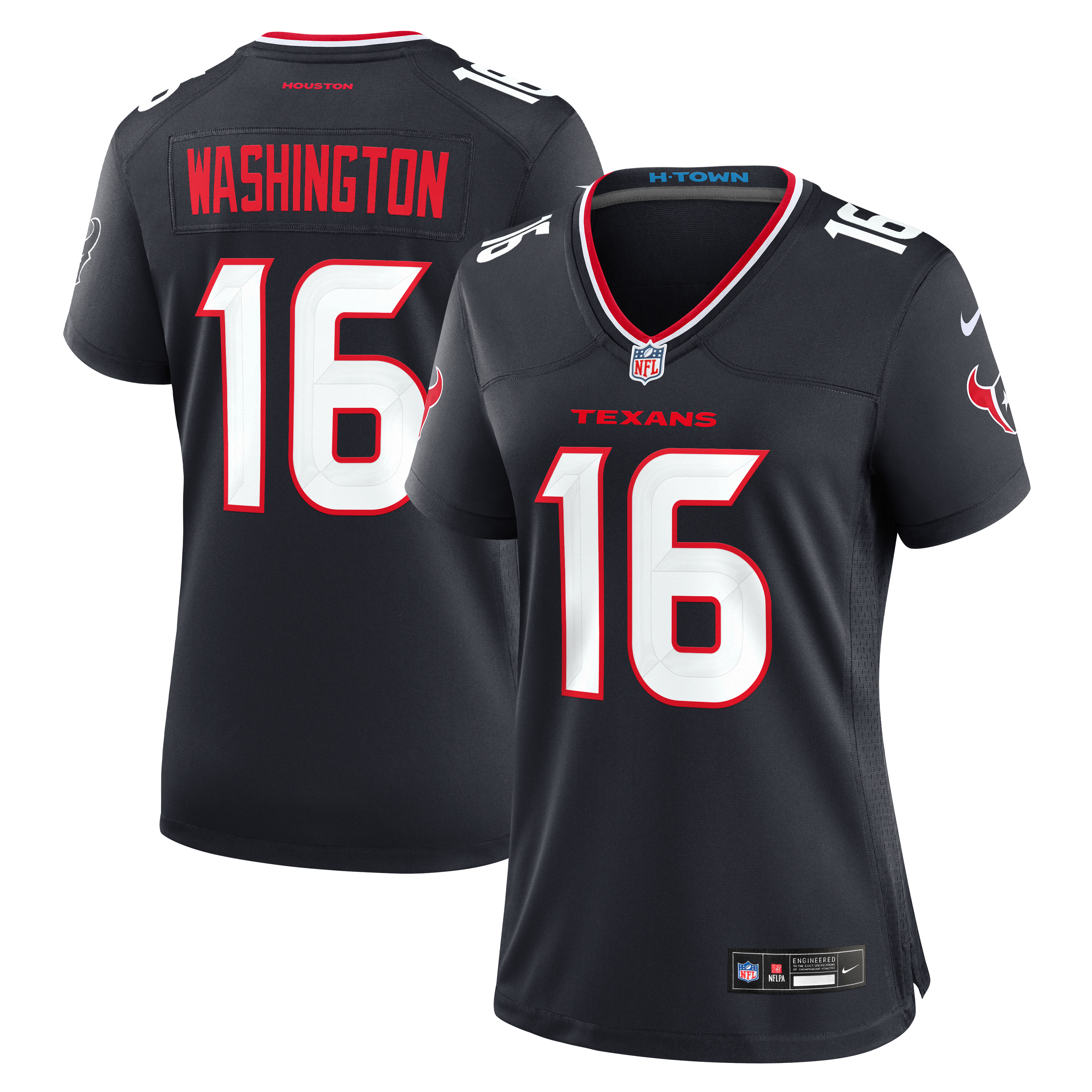 Women's Nike Montrell Washington Navy Houston Texans Team Game Jersey
