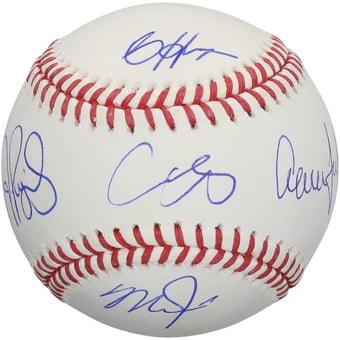 Shohei Ohtani, Aaron Judge, Albert Pujols, Mike Trout & Bryce Harper Autographed Multiple MLB League MVP Winners Baseball - Limited Edition #5/5