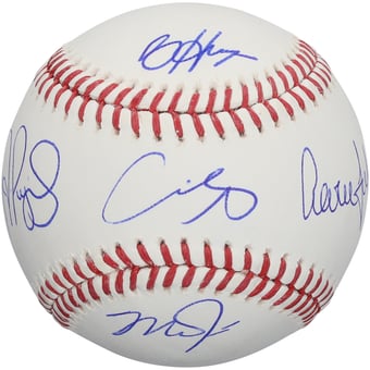 Shohei Ohtani, Aaron Judge, Albert Pujols, Mike Trout & Bryce Harper Autographed Multiple MLB League MVP Winners Baseball - Limited Edition #3/5