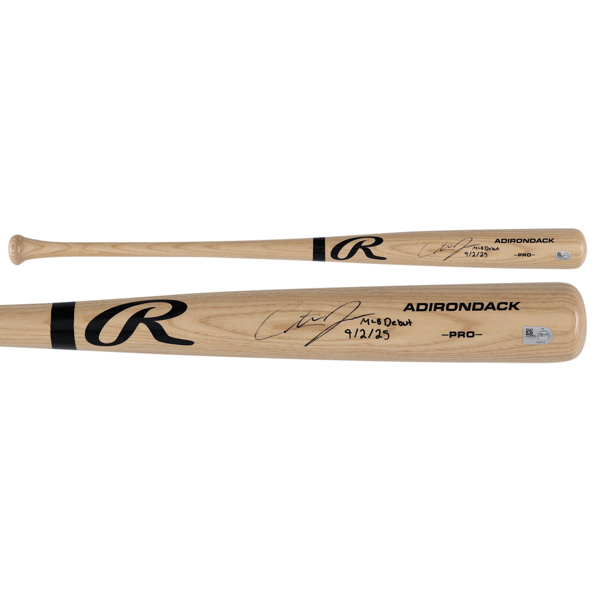 Carter Jensen Kansas City Royals Autographed Black Rawlings Pro Bat with "MLB Debut 9/2/25" Inscription