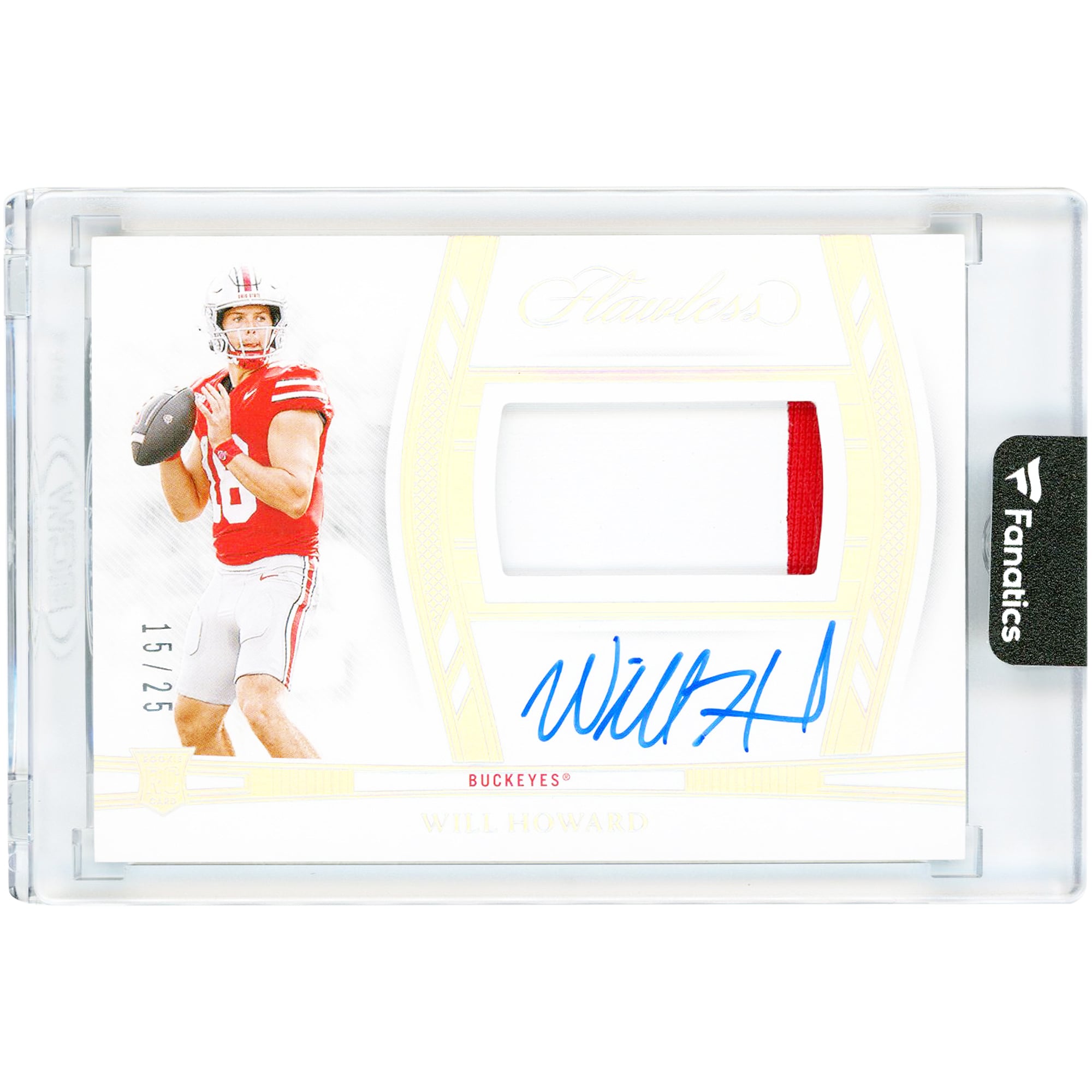 Will Howard Ohio State Buckeyes Autographed 2025 Panini Flawless Collegiate Holo Silver Dual-Color Jersey Relic #RPAH-WHD #15/25 Rookie Card