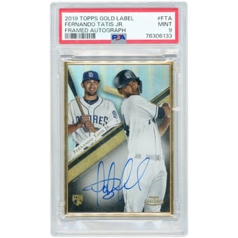 Fernando Tatis Jr. San Diego Padres Autographed 2019 Topps Gold Label Framed #GLA-FTA PSA Authenticated 9 Rookie Card