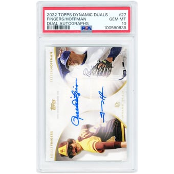 Rollie Fingers & Trevor Hoffman San Diego Padres Autographed 2022 Topps On Demand Dynamic Duals #27-A PSA Authenticated 10 Card