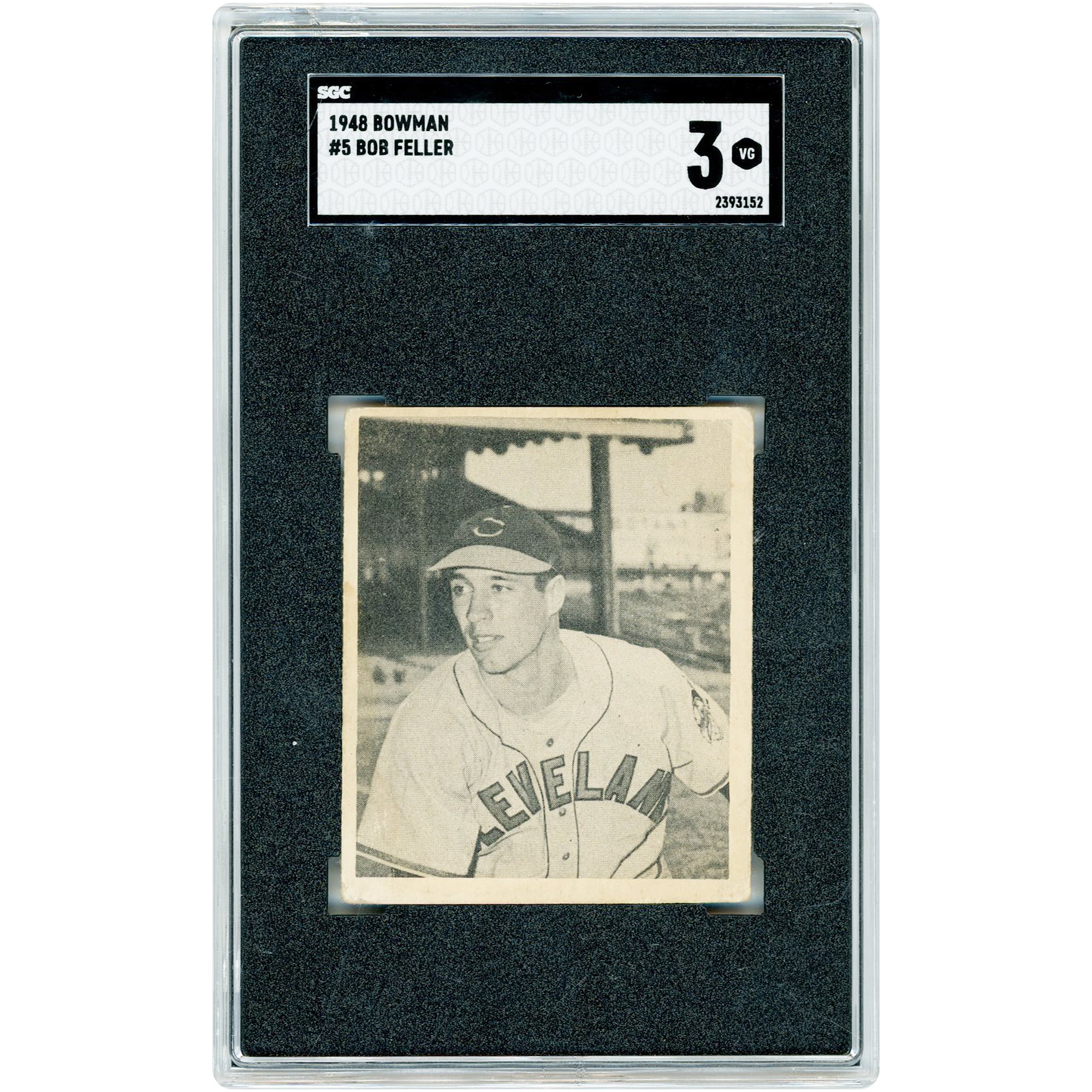 Bob Feller Cleveland Indians 1948 Bowman #5 SGC Authenticated 3 Rookie Card