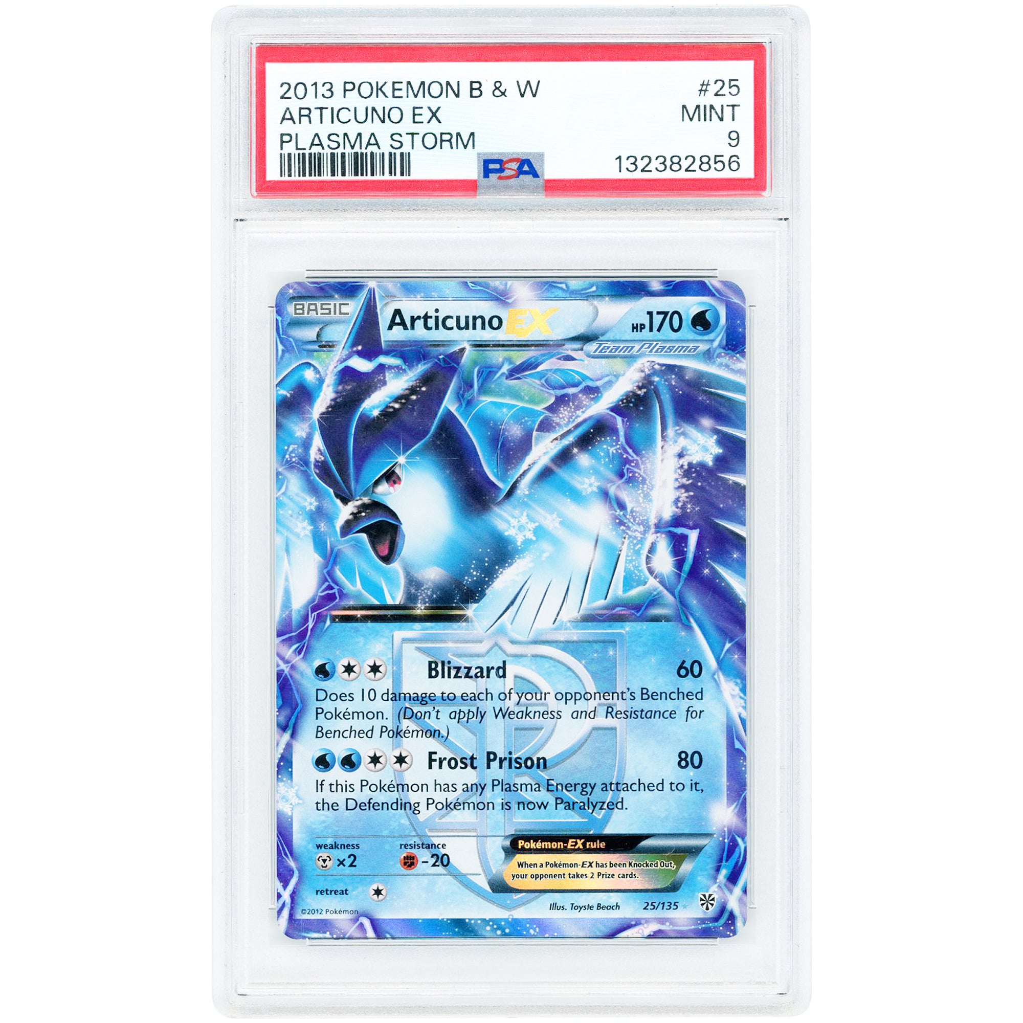 Articuno EX 2013 Pokemon Black & White Plasma Storm #25 PSA Authenticated 9 Card