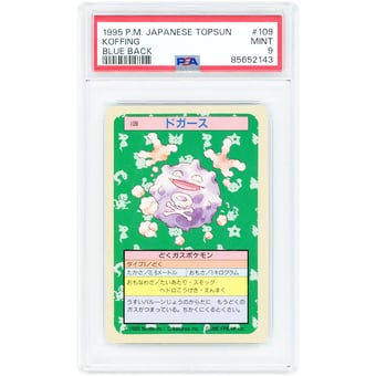 Koffing 1995 Pokemon Topsun Japanese Blue Back #109 PSA Authenticated 9 Card