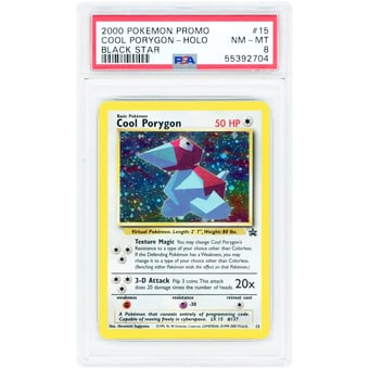 Cool Porygon 2000 Pokemon Black Star Promo Holo #15 PSA Authenticated 8 Card