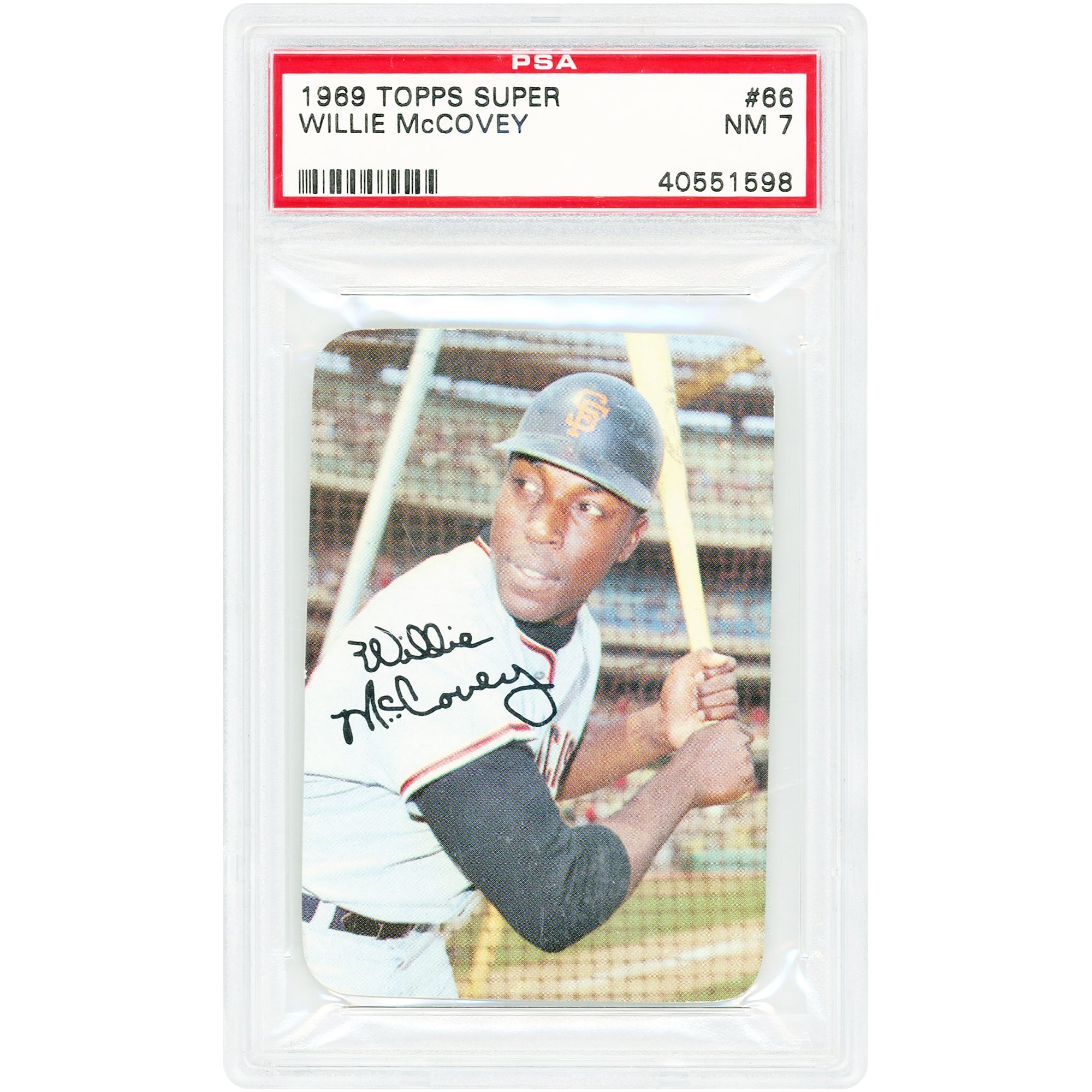 Willie McCovey San Francisco Giants 1969 Topps Super #66 PSA Authenticated 7 Card