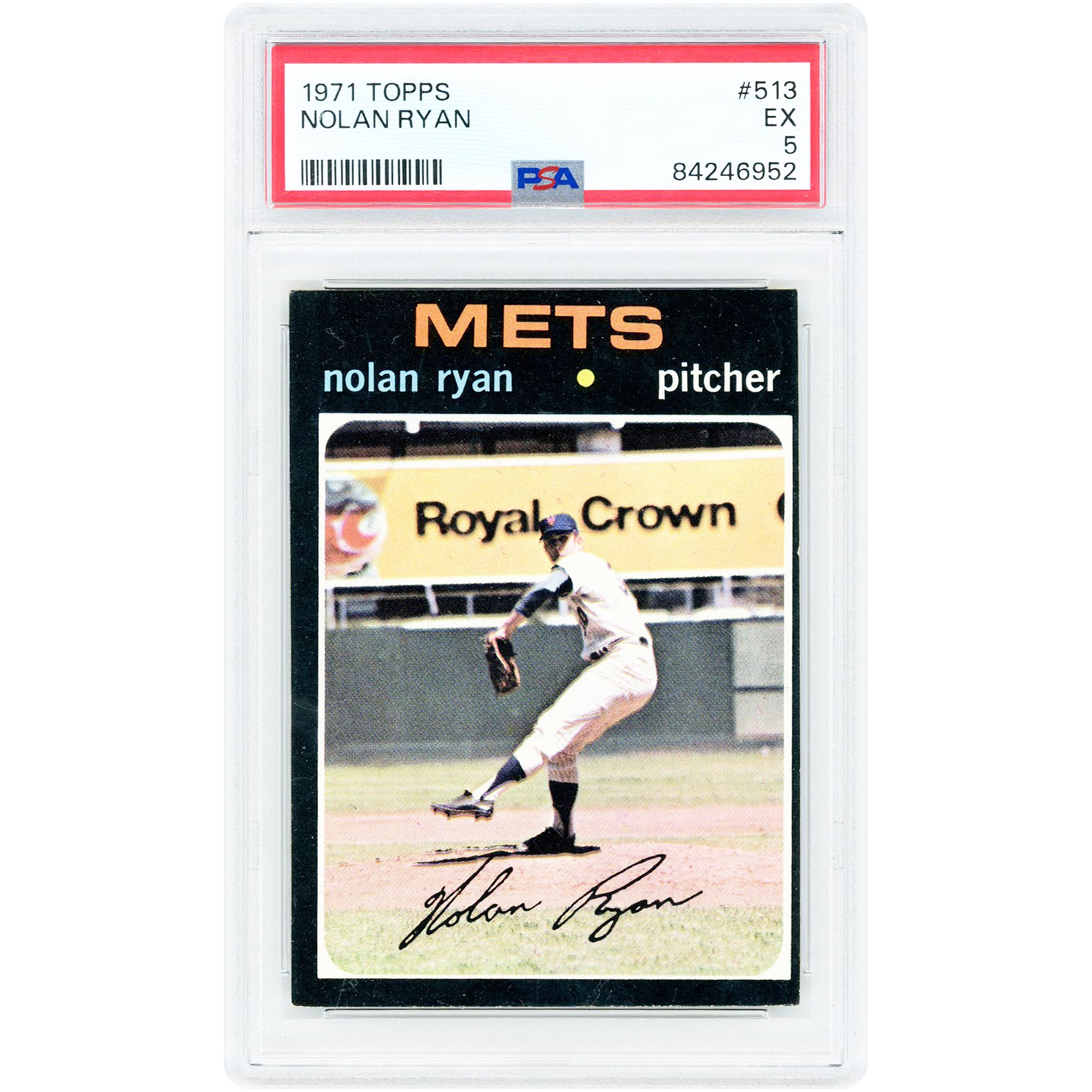 Nolan Ryan New York Mets 1971 Topps #513 PSA Authenticated 5 Card