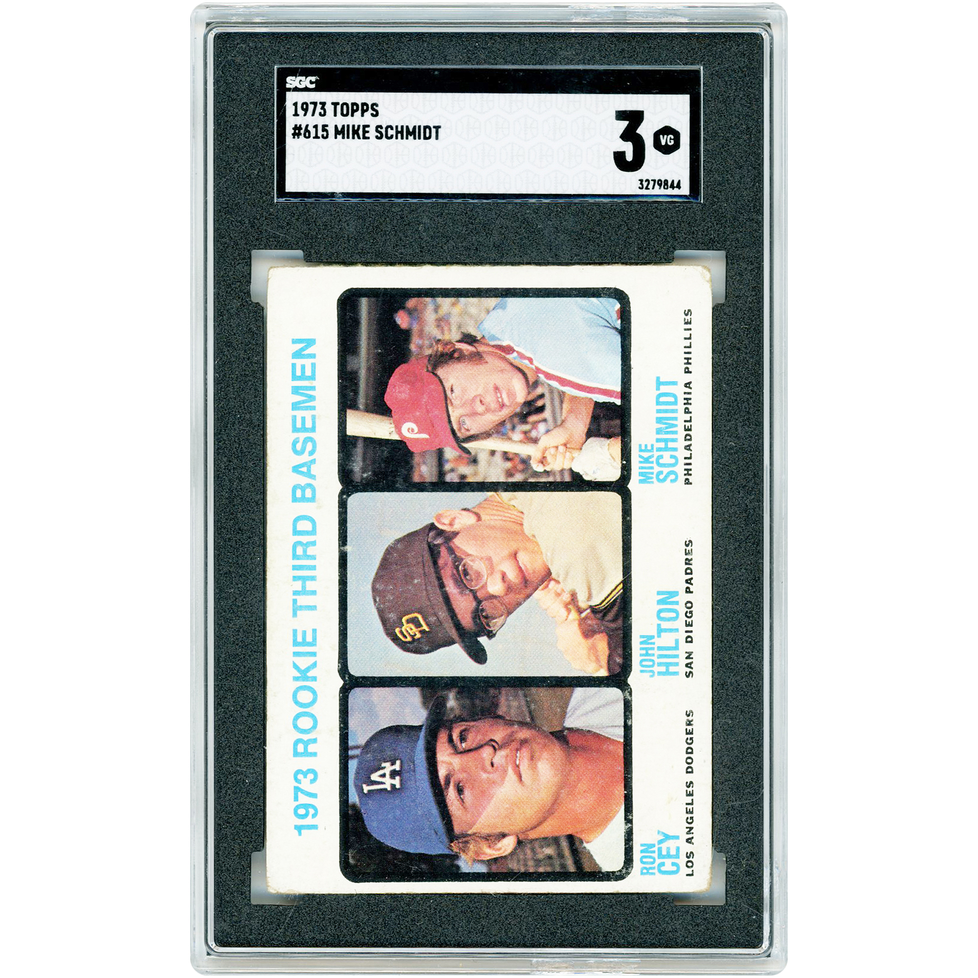 Mike Schmidt Philadelphia Phillies 1973 Topps #615 SGC Authenticated 3 Rookie Card