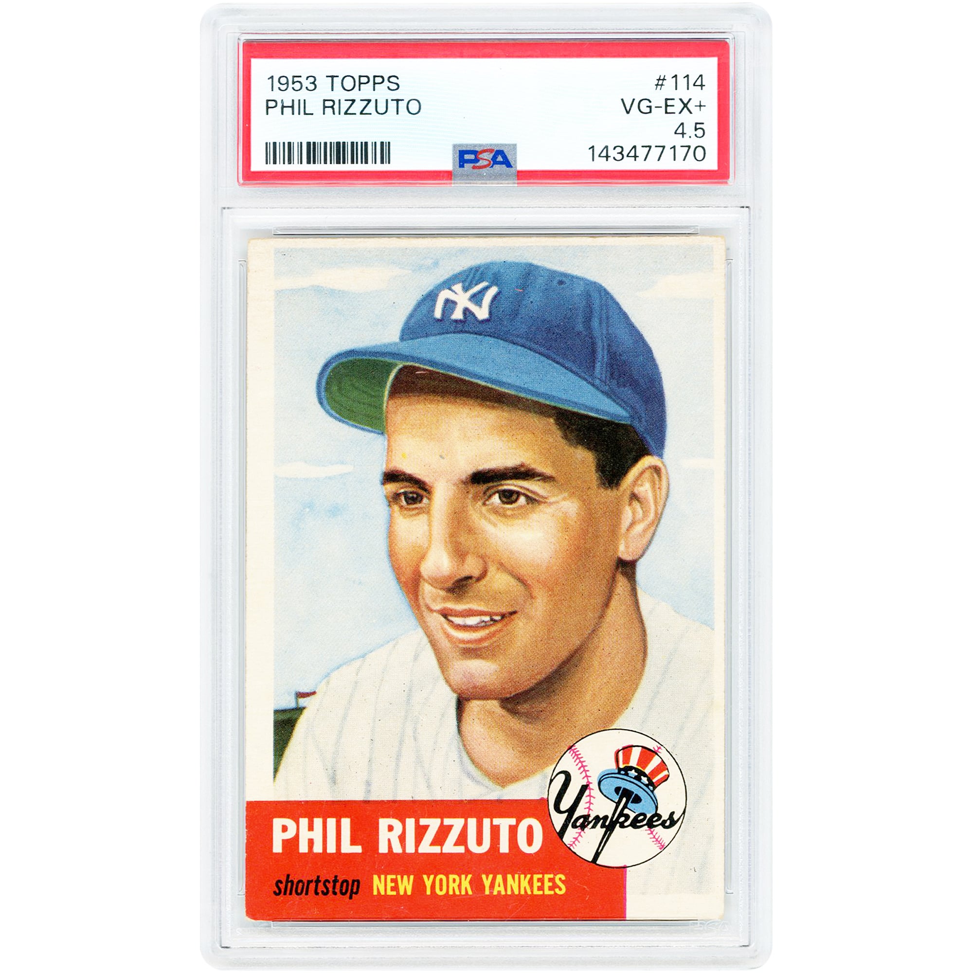 Phil Rizzuto New York Yankees 1953 Topps #114 PSA Authenticated 4.5 Card