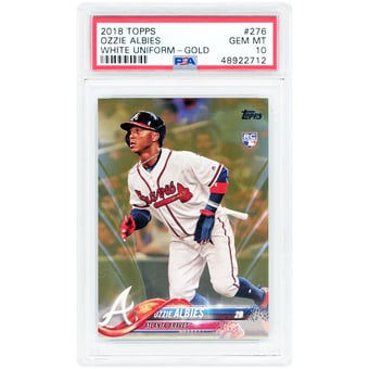 Ozzie Albies Atlanta Braves 2018 Topps White Uniform Gold #276 #59/2018 PSA Authenticated 10 Rookie Card