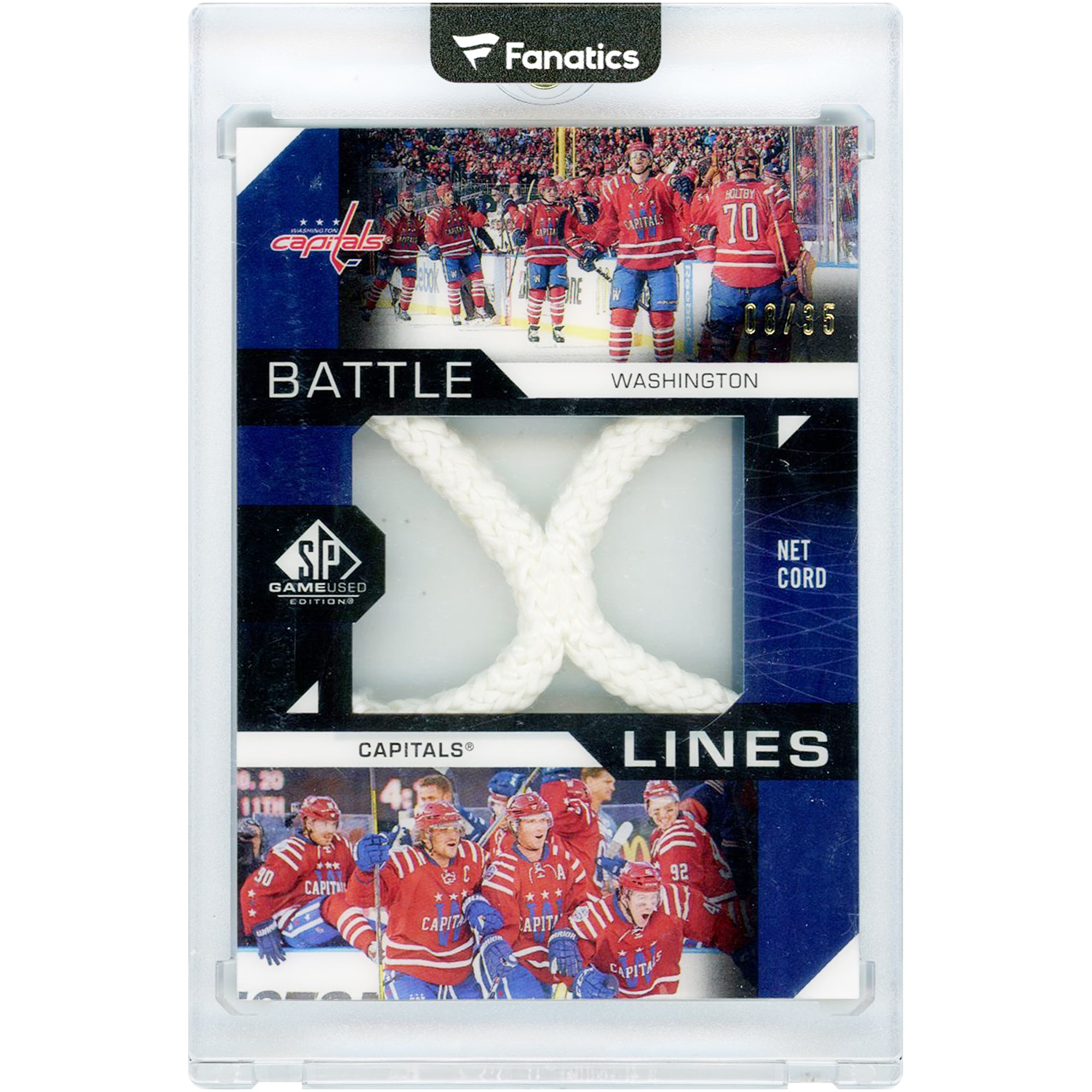 Washington Capitals 2018-19 Upper Deck SP Game Used Games Used Goal Net Cord Relic #BL-WC #8/35 Card