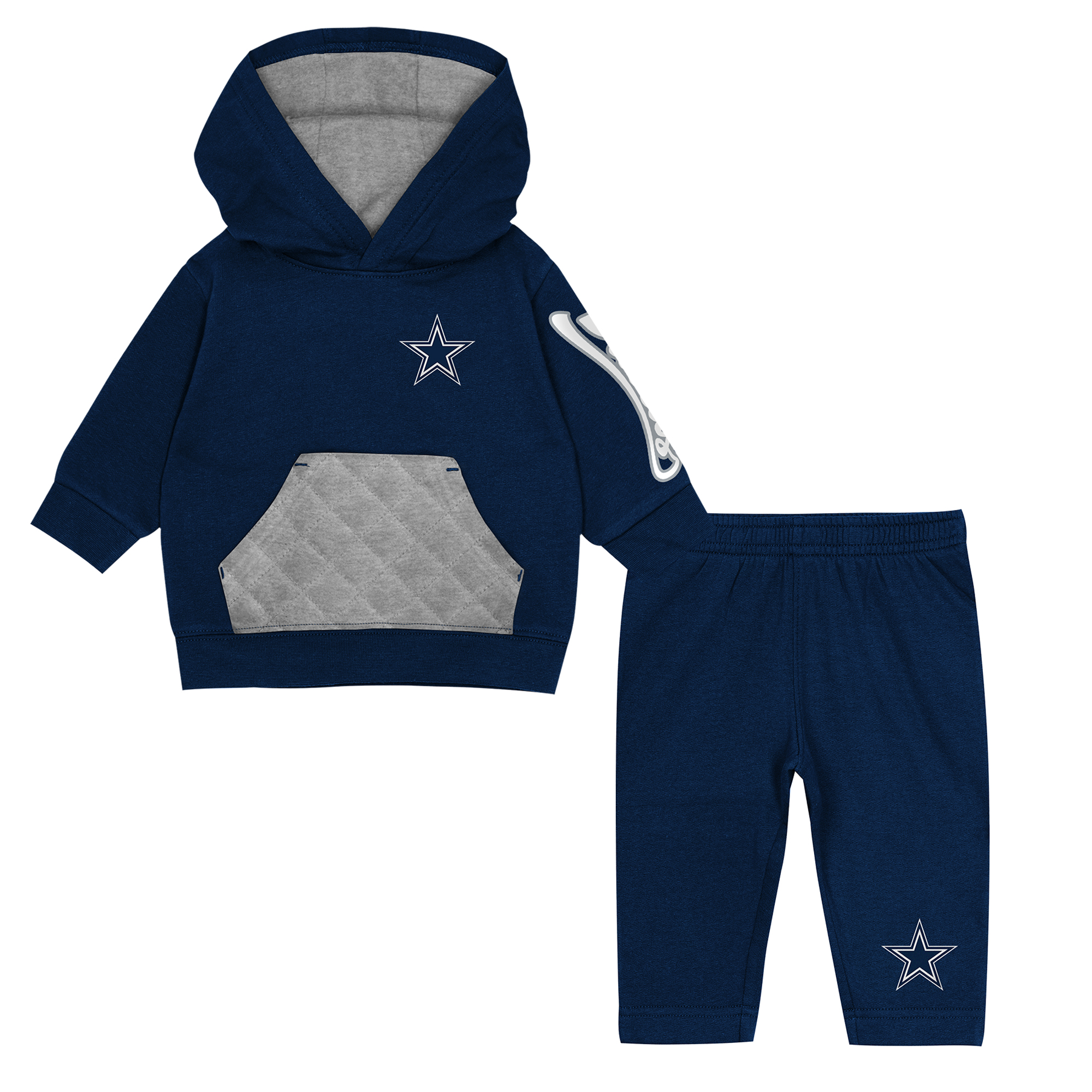 Outerstuff Toddler Navy Dallas Cowboys Drive Stopper Fleece, 2-Piece Set - Navy, Gray