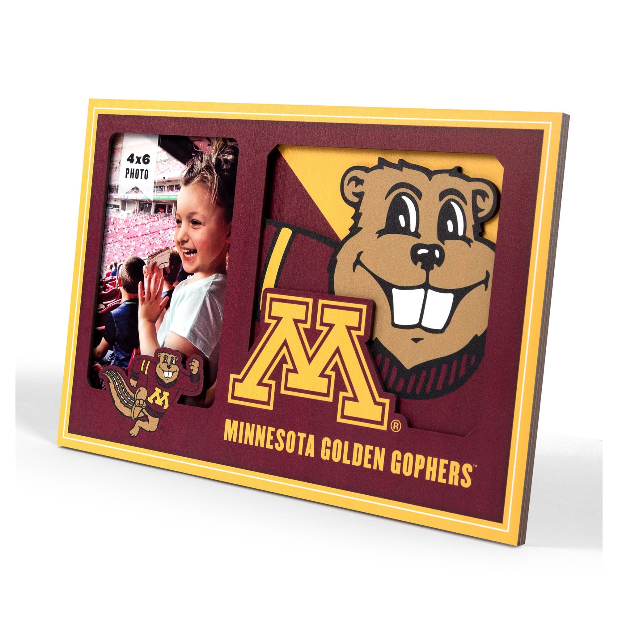 IDNA Minnesota Golden Gophers 3D Logo Series Picture Frame