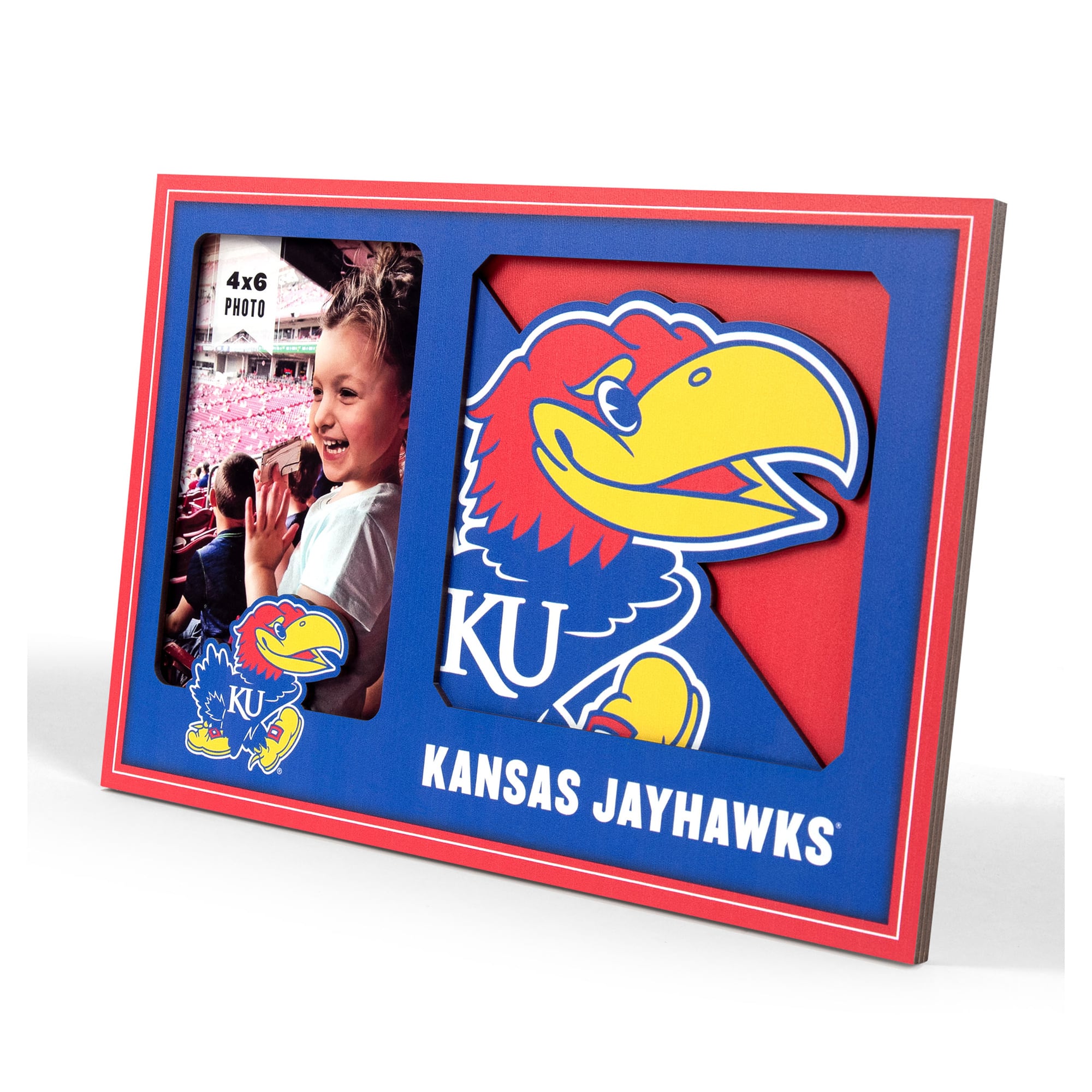 IDNA Kansas Jayhawks 3D Logo Series Picture Frame