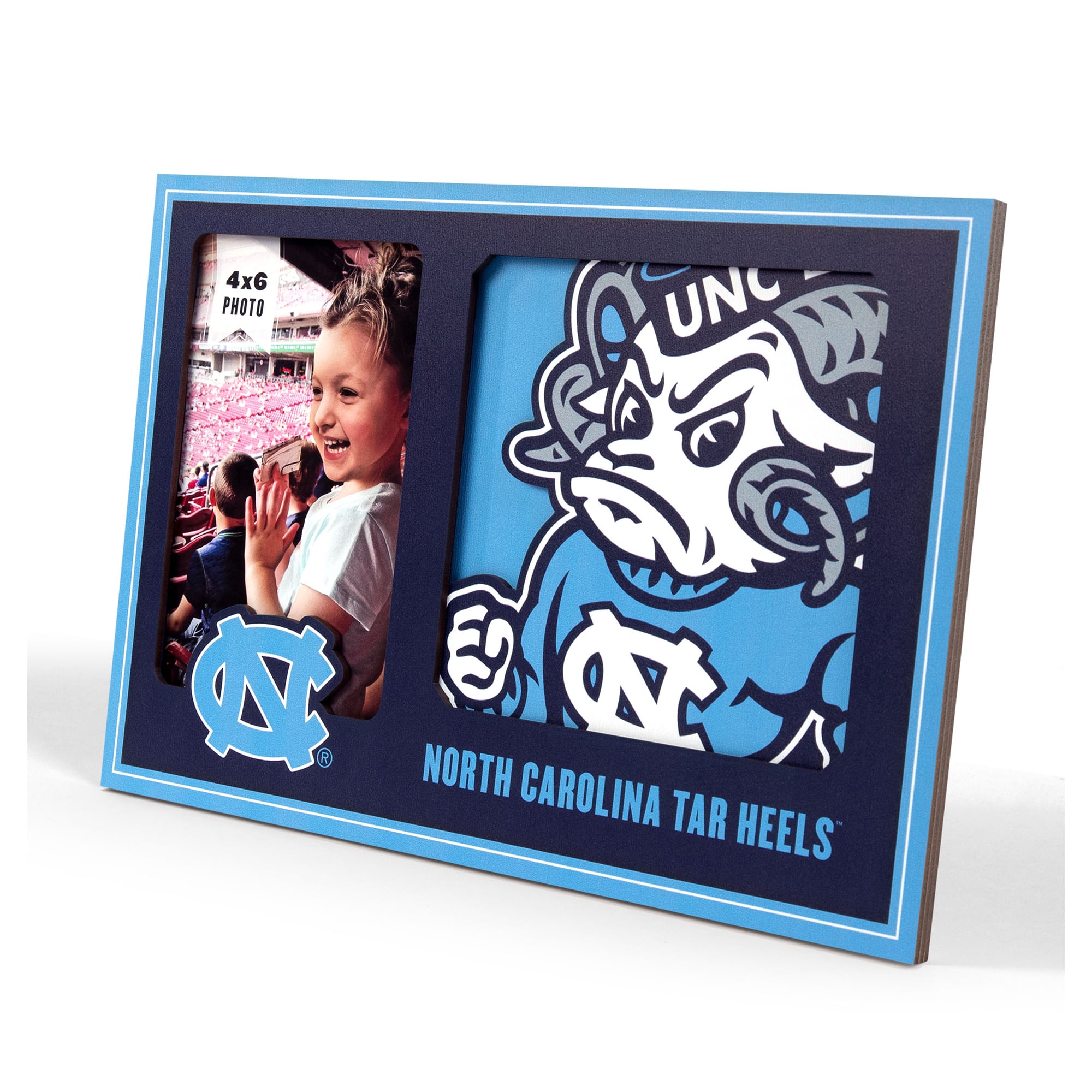 IDNA North Carolina Tar Heels 3D Logo Series Picture Frame