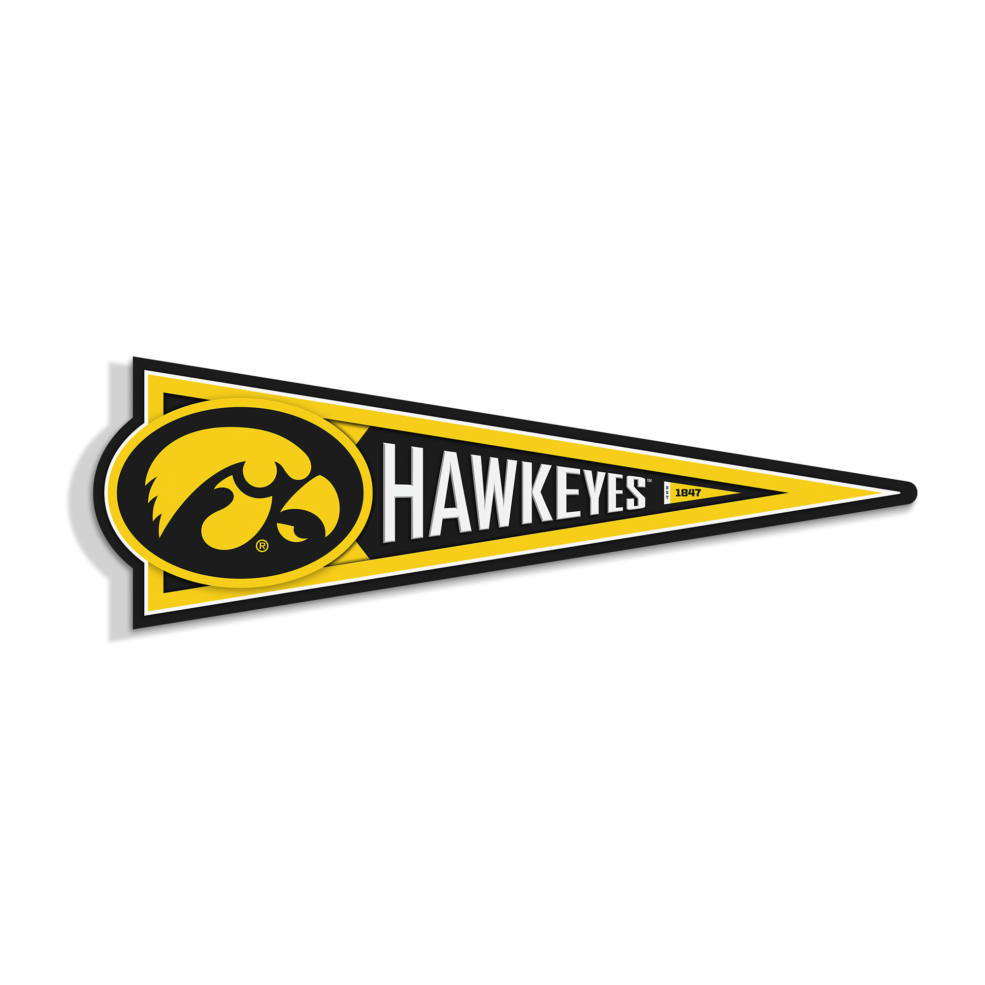 IDNA Iowa Hawkeyes 23" 3D Pennant Wall Art
